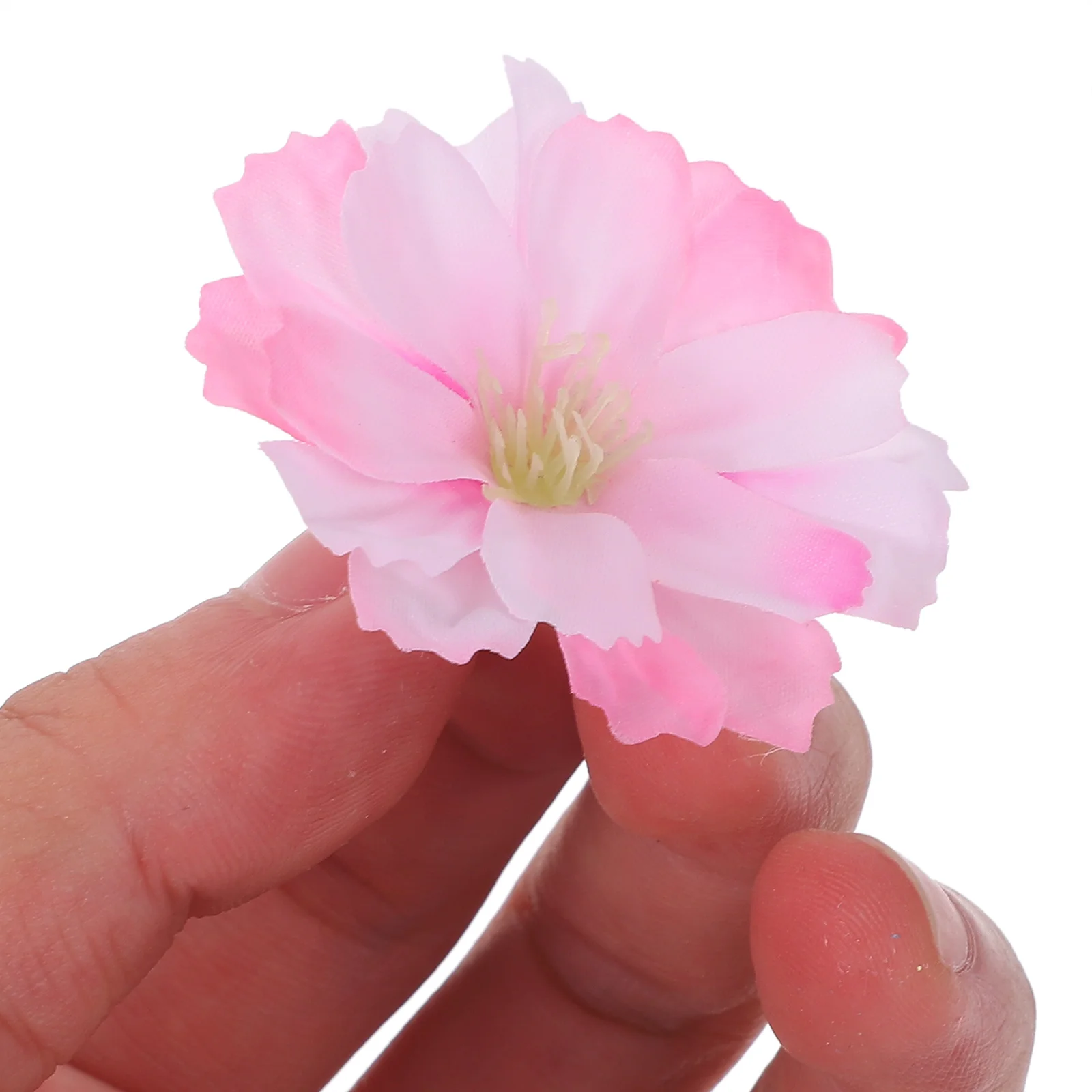 

100 Pcs Faux Flowers Simulated Plum Blossom Head Fake Decor Heads for Craft Decorative Items Small Crafts Pink