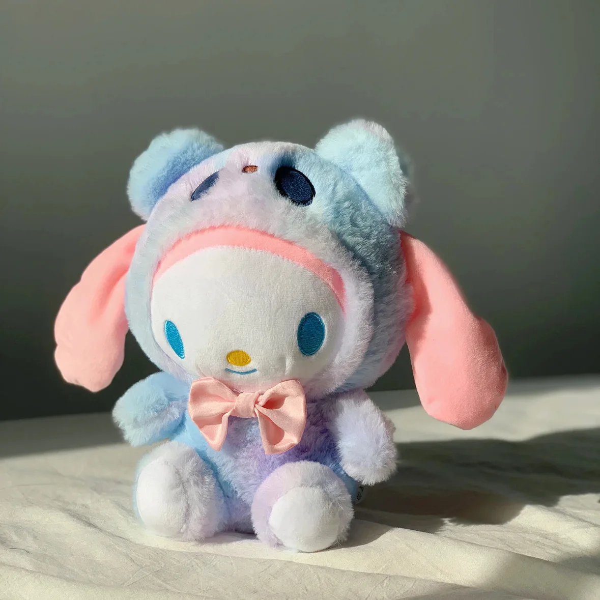 Cute Sanrio Tie Dye Series Plush Toys Children's Stuffed Cotton Cartoon Cinnamoroll Dolls Decorative Gifts