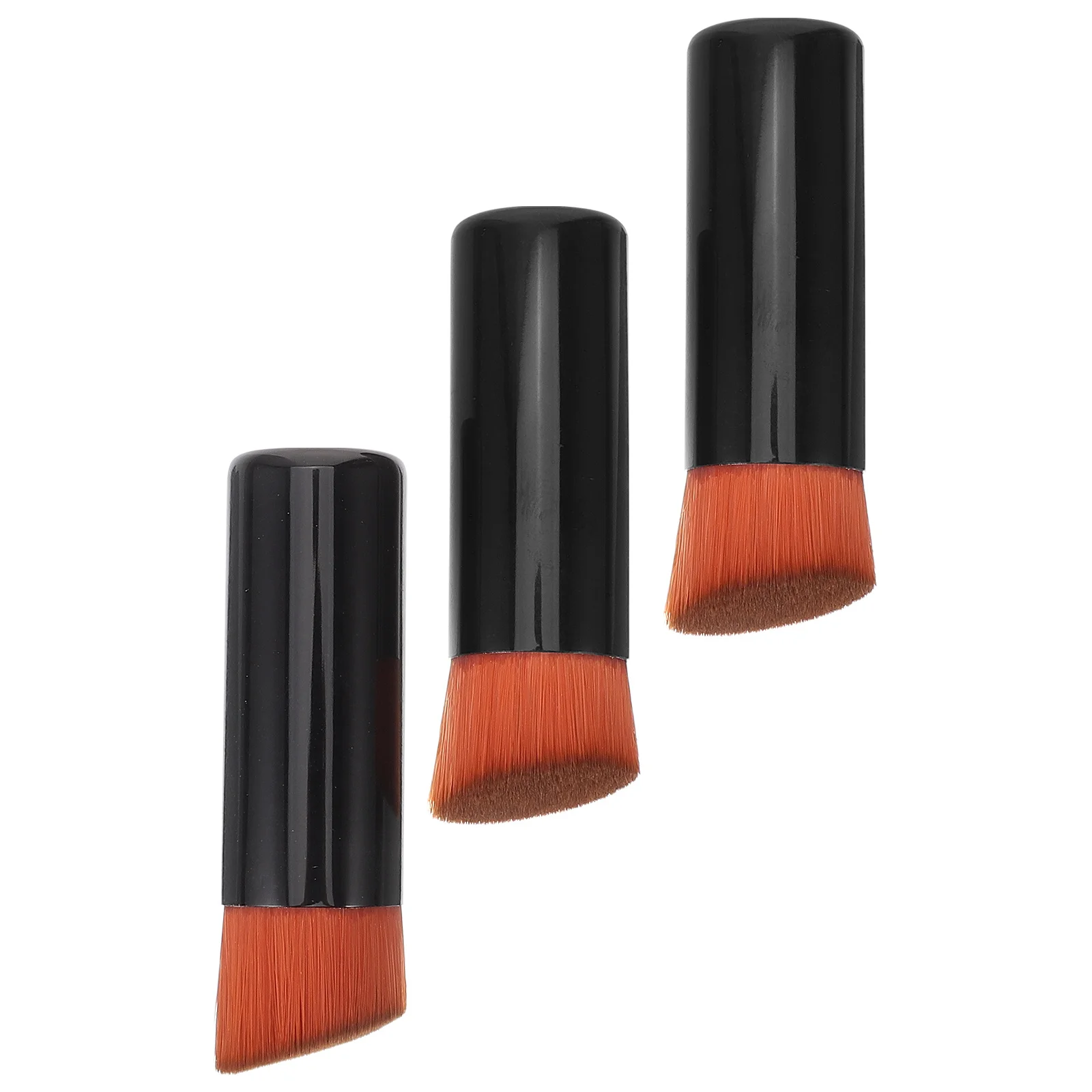 Set di pennelli per trucco da 3 pezzi Pennello per fondotinta in polvere Setole morbide Pennelli per sfumare da viaggio portatili Fard per il trucco