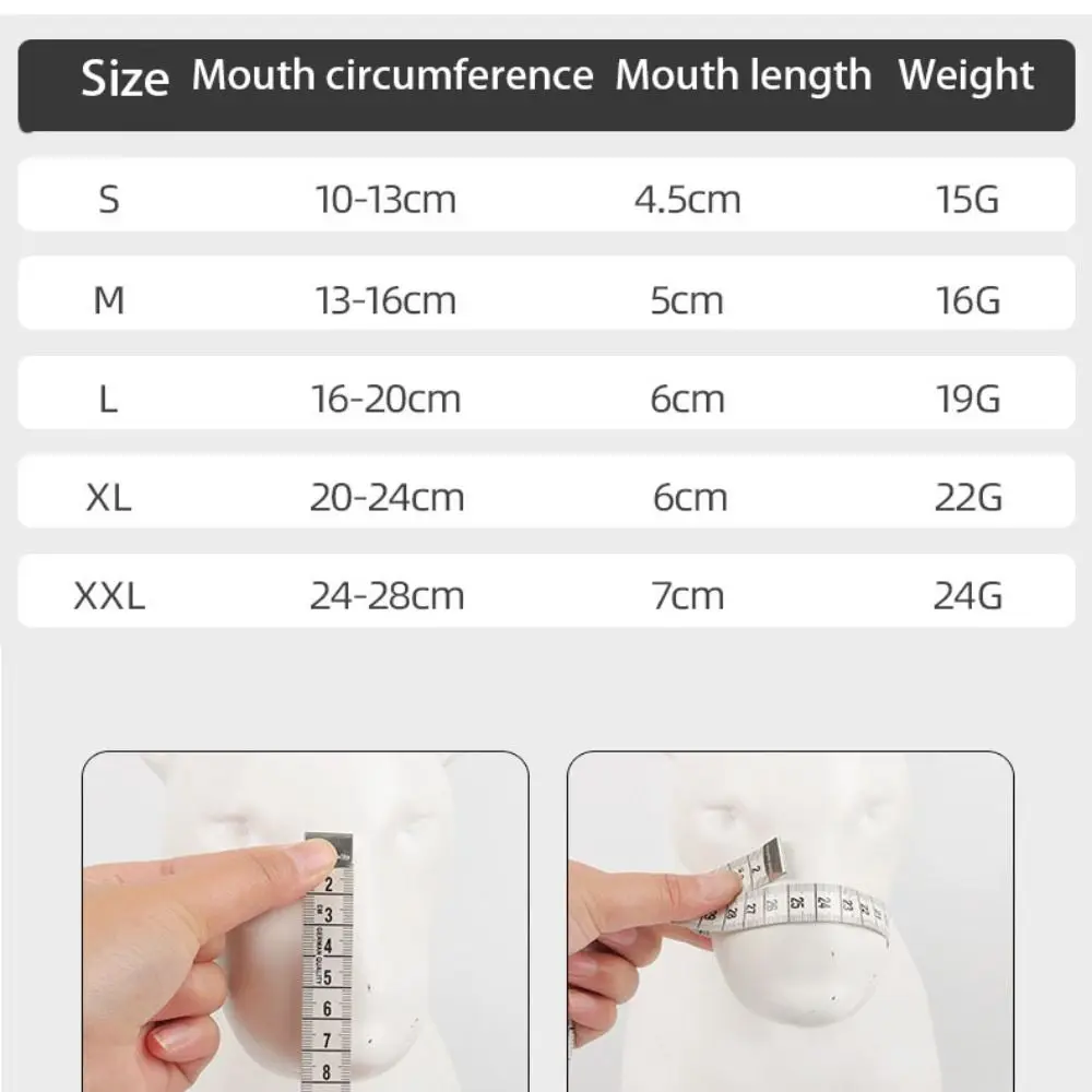 조절 가능한 스트랩 개 마우스 피스, 편안한 메쉬 개 총구, 물기 방지, 부드러운 원단 애완 동물 마스크, 짖고 씹기