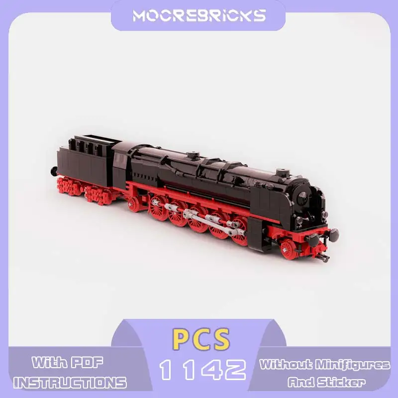 

MOC 1/38 BR45 Steam Locomotive Building Blocks Motorised Europe Germany Retro 2-10-2 Heavy Cargo Freight Train Bricks Adult