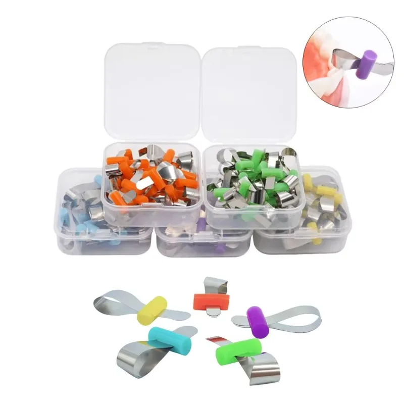 

200Pcs Dental Metal Matrices Bands Retainerless Automatrix with Locker Forming Sheet Orthodontic Sectional Contoured