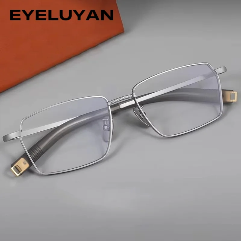 EYELUYAN 148mm Width Size Ultralight Titanium Square Eyewear Frame Men Retro Fashion Glasses Frame Quality Eyeglass Frames