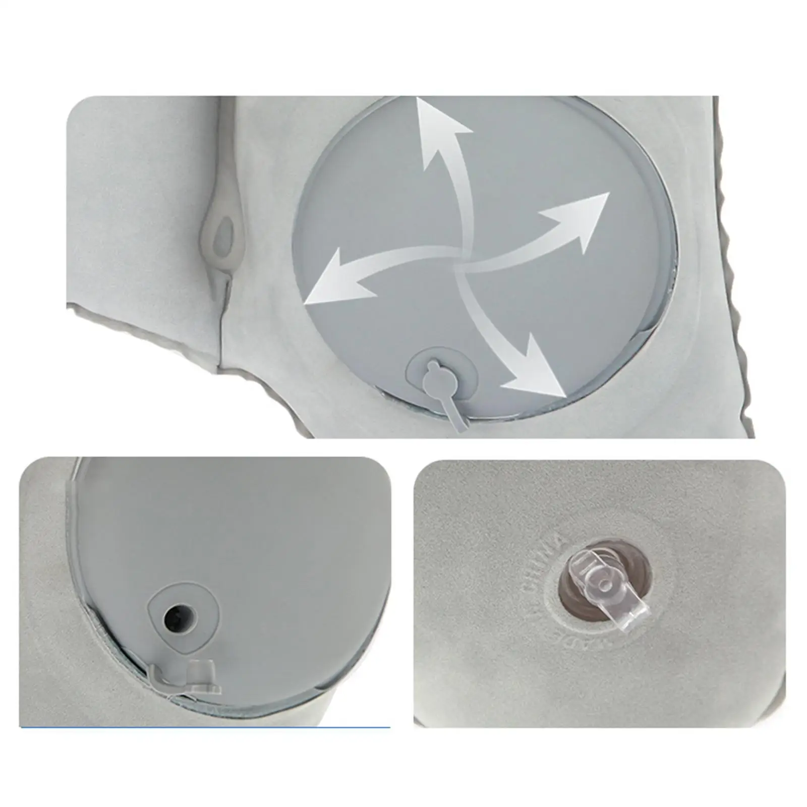 Flocked Air Pillow Foldable Low Back Cushion for Driving Traveling Home Use