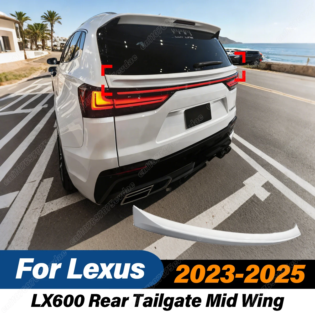 

For Lexus LX600 2023 2024 2025 Rear Trunk Middle Wing Rear Tail Lid Lip Spoiler Modification Accessories Exterior Car Body Kits