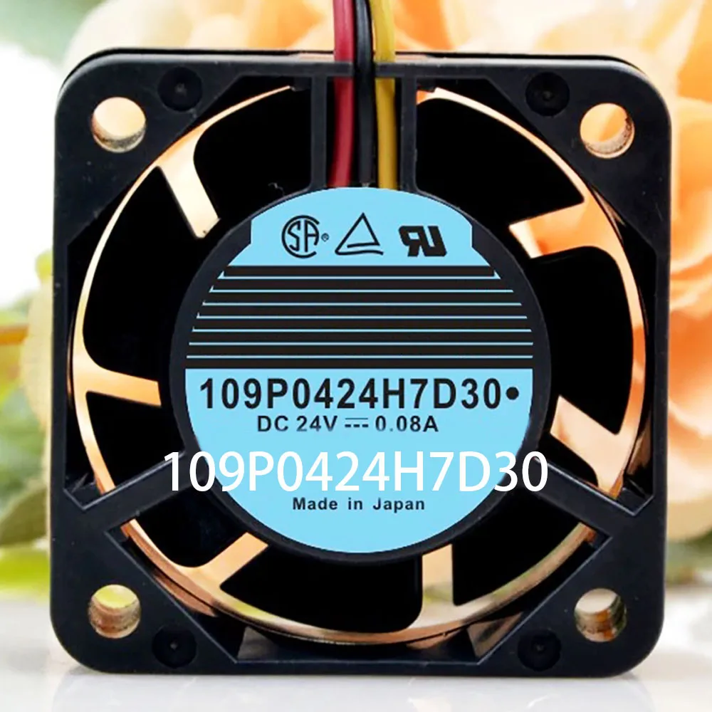 Axial flow fan 109P0424H7D30 A90L-0001-0441#X 24VDC 0.08A 3pin Server 40*40*15mm Case radiator