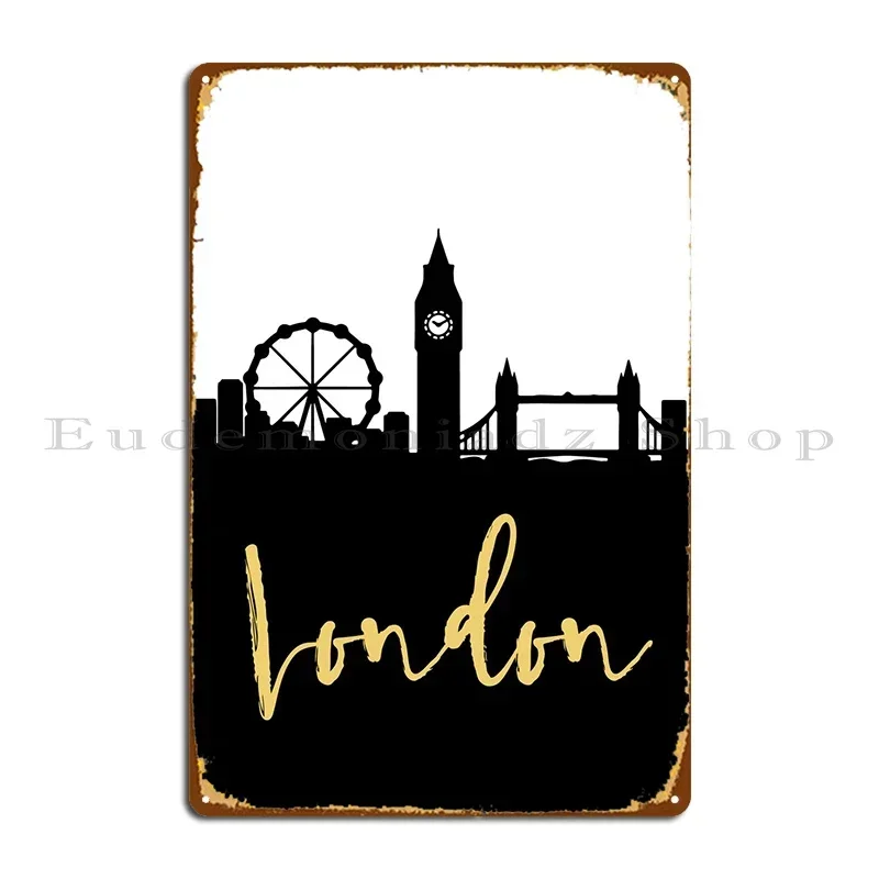 

London Skyline England Metal Sign Party Club Wall Decor Character Bar Cave Tin Sign Poster