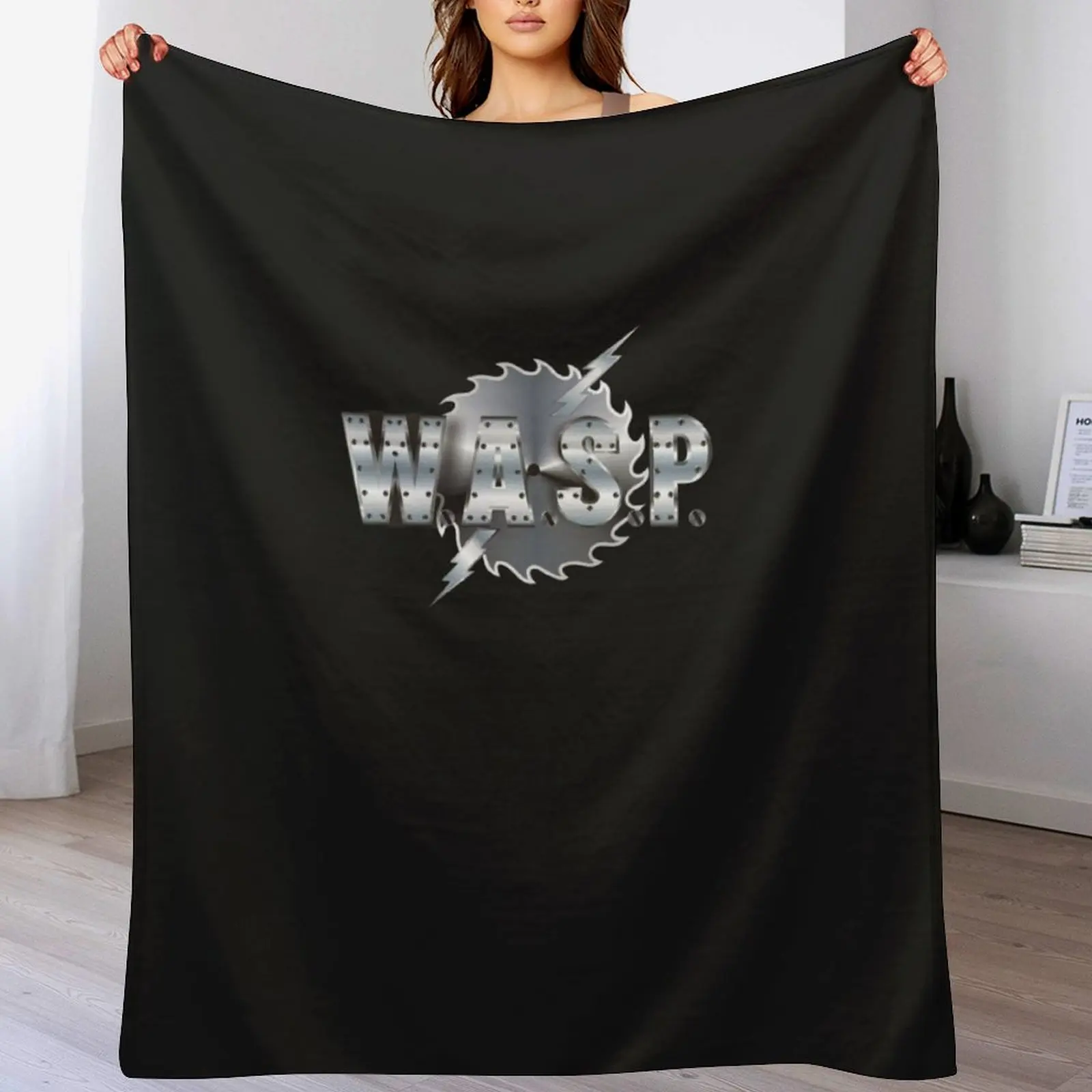 

WASP LOGO Premium T-Shirt Throw Blanket Warm Flannel Blanket for Couch Chair Bedroom