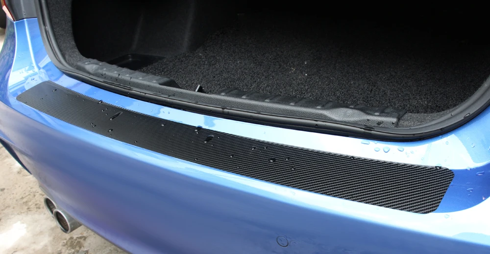 Kohlefaser-Aufkleber für die hintere Stoßstange des Kofferraums für SKODA Fabia Combi Octavia RS Scout KAROQ Superb 2 3 4 – Detail 6