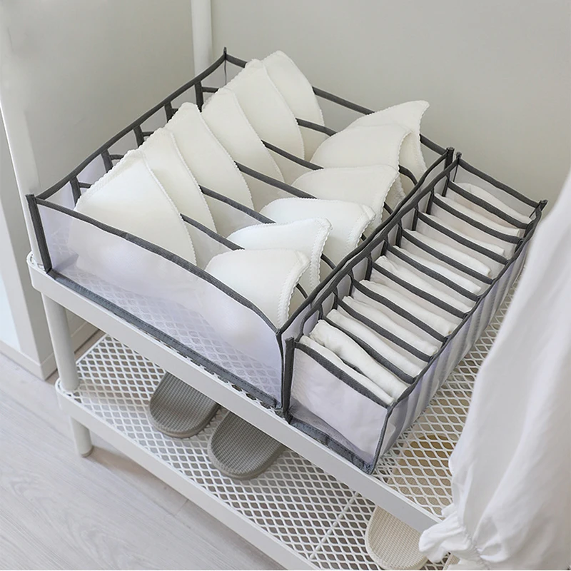 Folding House Storage Box Nylon Mesh Baby Hive Drawers Organizer For Room Underwear Bra Socks Clothes Wardrobes Bedroom Cabinet