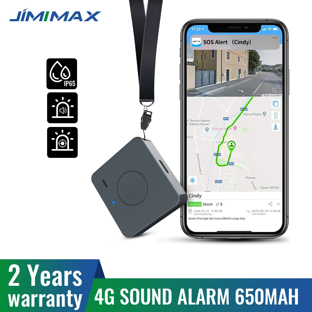 

JIMIMAX Qbit M 4G Mini Locator Portable GPS Tracker Time-Phased Remote SOS Waterproof Older Pet Kid Track Multi Alerts By APP/PC