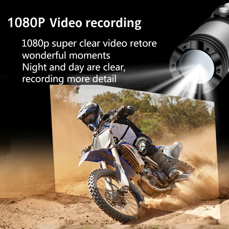 Wireless Motorcycle Driving Recorder IP66 Waterproof 1080P Sports Scooter DV Camera 1600mah Battery Bike Helmet Action DVR Body-