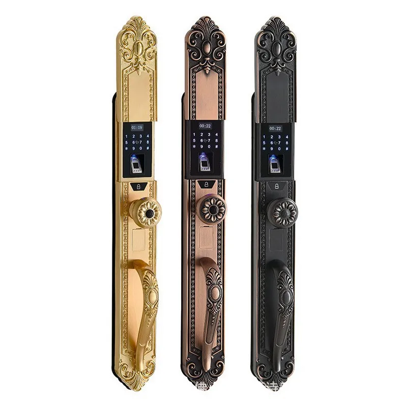 

Motorized Smart Deadbolt Double Gate, Auto-Locking Fingerprint Door Lock, High Security Smart Lock Anti-Theft Alarm for Villa