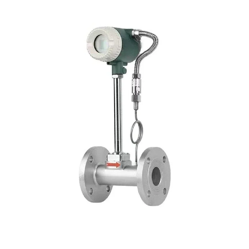 LUGB Vortex Flow Meter Flanged type Steam Gas Liquid Flowmeter Stainless Steel Digital Display Flow Transmitter Flanged type