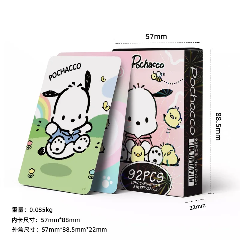 Imagem -05 - Impresso Photocards Coleção Sanrio Pochacco Kuromi Gudetama Kawaii Bookmarks Alta Qualidade Cartão Lomo Presente 92 Pcs por Conjunto hd