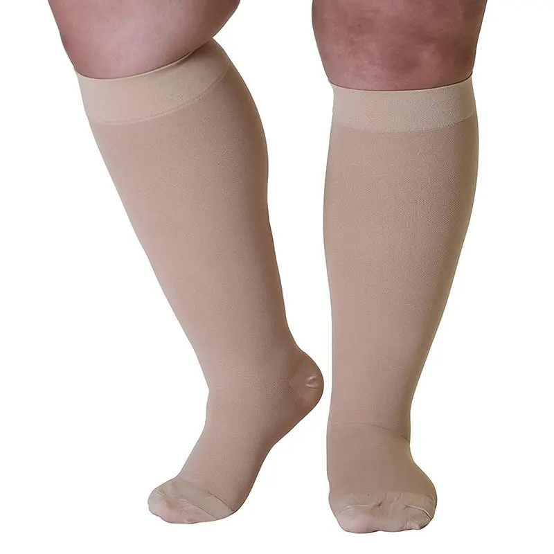 5xl 6xl 7xl Plus Size Compression Socks For Men Women Anti-varicose Thrombus Knee High Elastic Stockings Running Travel Recovery