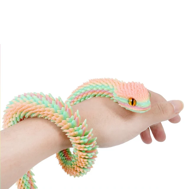 3D Printed Snake Movable Joint Fidget Toy Figurine Simulation Snake Office Desktop Ornament Gifts Crafts Figurines Miniatures 4