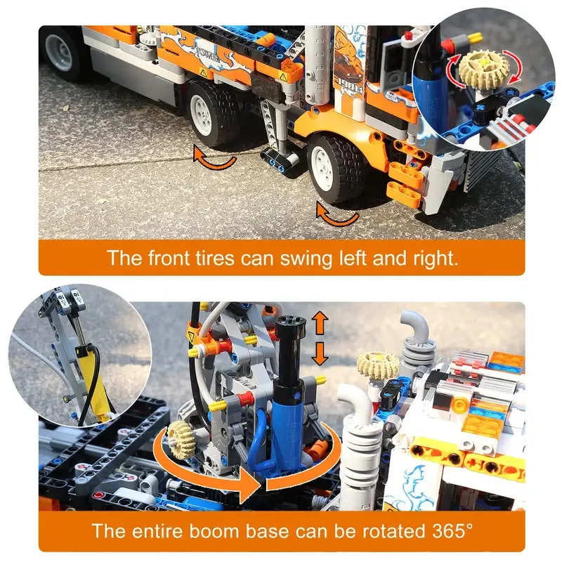 Stampo Re 19014 Auto Tecnica Giocattoli Il MOC-89879 Pneumatico Pompa di Calcestruzzo Modello di Camion Building Block Mattoni Bambini Regali Di Natale