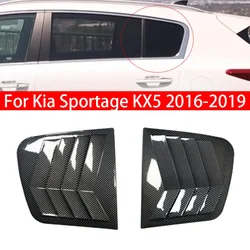 For Kia Sportage KX5 2016-2019 Car Rear Louver Window Side Shutter Cover Trim Sticker Vent Scoop ABS Carbon Fiber Accessories