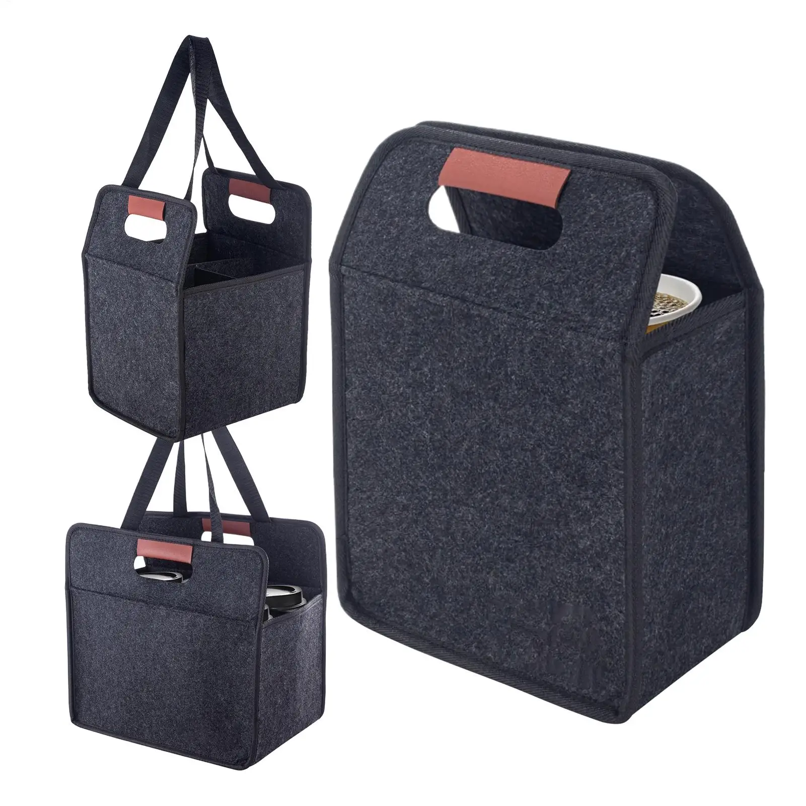 Portavasos reutilizable, bolsa de mano plegable con asas para viaje diario, coche, Picnic, crucero, fiesta, comestibles, viajes al aire libre