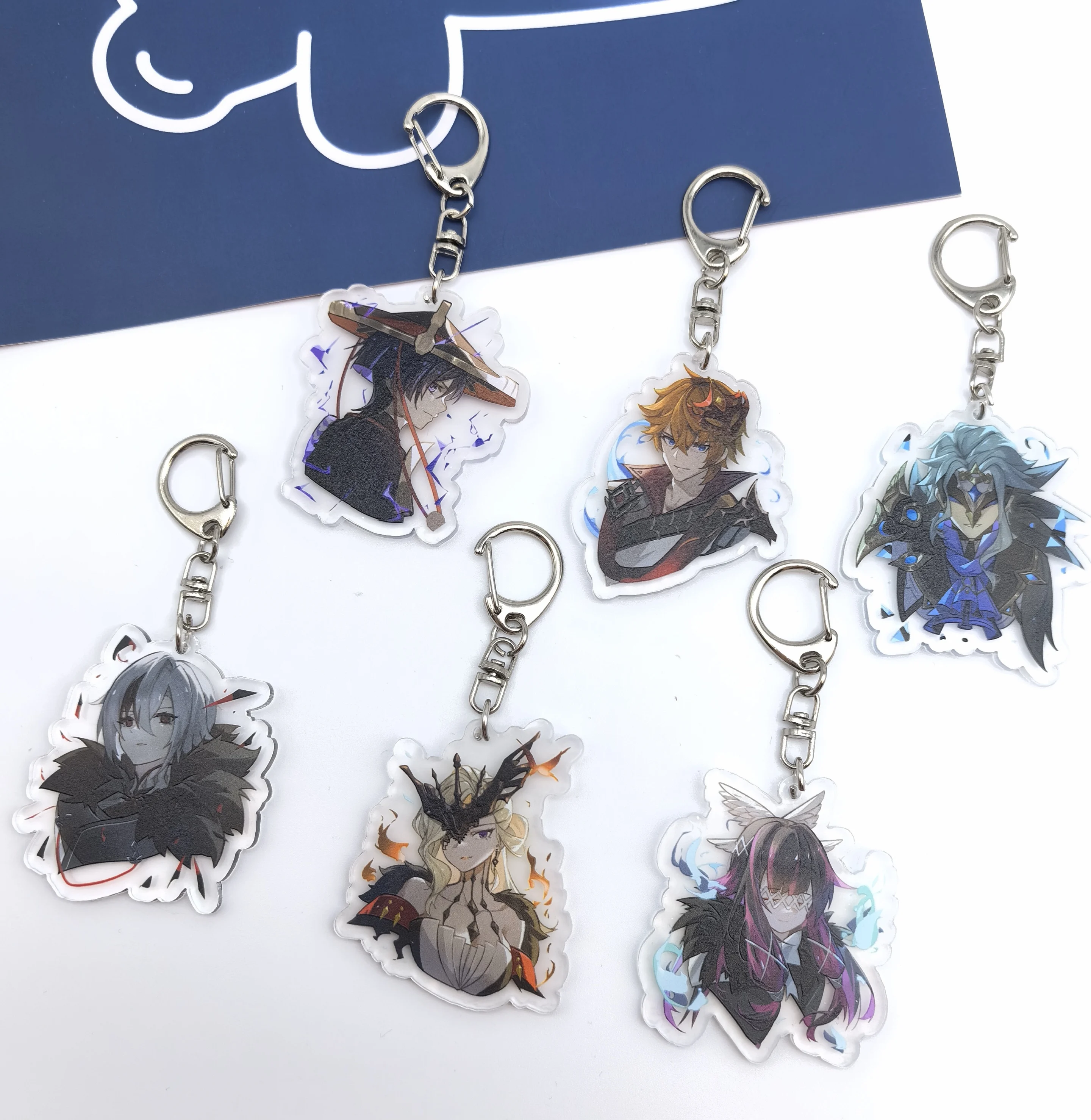 1Pc Anime Game Genshin Impact Fatui Scaramouche Dottore Girl Boy Keyring  Backpacks Car Keychain Accessories Men Acrylic Keyring