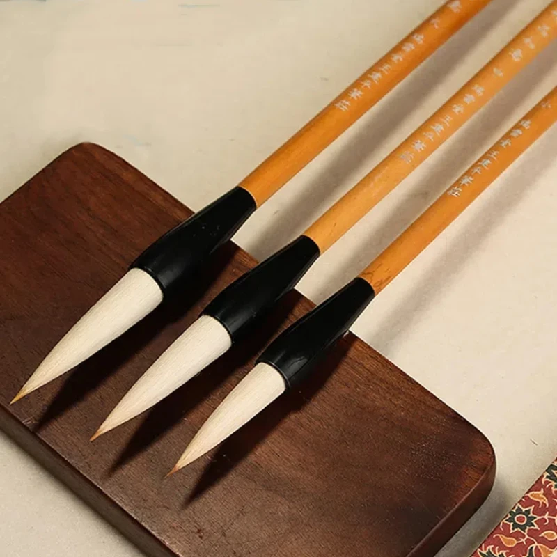 Weasel Woolen Multiple Hair Calligraphy Brush Ou Yan Style Larger Regular Script Brush Set Chinese Painting Flower Grass Brush