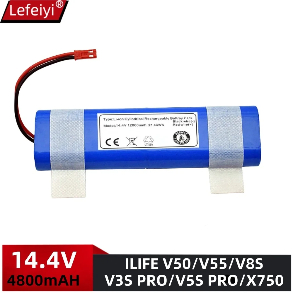 Batería de litio de 14,8 V, 4 800mAh, para ILIFE V3s Pro V50 V5s Pro V8s V80 Max B5 Max S5 Pro X750, batería de Robot aspirador
