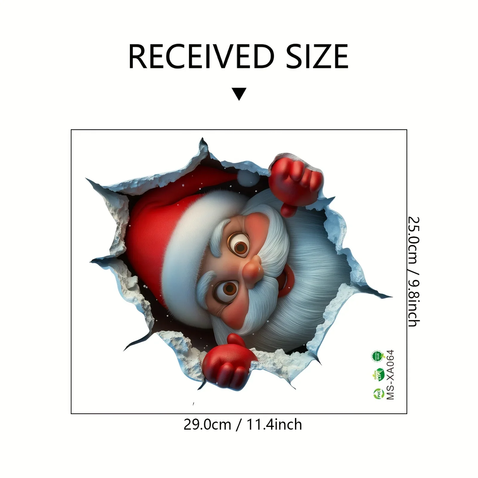 3D-Wandaufkleber „Rentier Break-Through“, Weihnachts-Wandaufkleber aus Vinyl, abnehmbare Weihnachtsdekoration für Haus- und Wohnräume – Detail 10