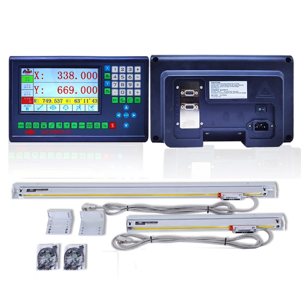 HXX GCS903 2 Axis LCD DRO High Precision Digital Readout Linear Electronic Grating Encoder Lathe Milling Machine TTL Incremental