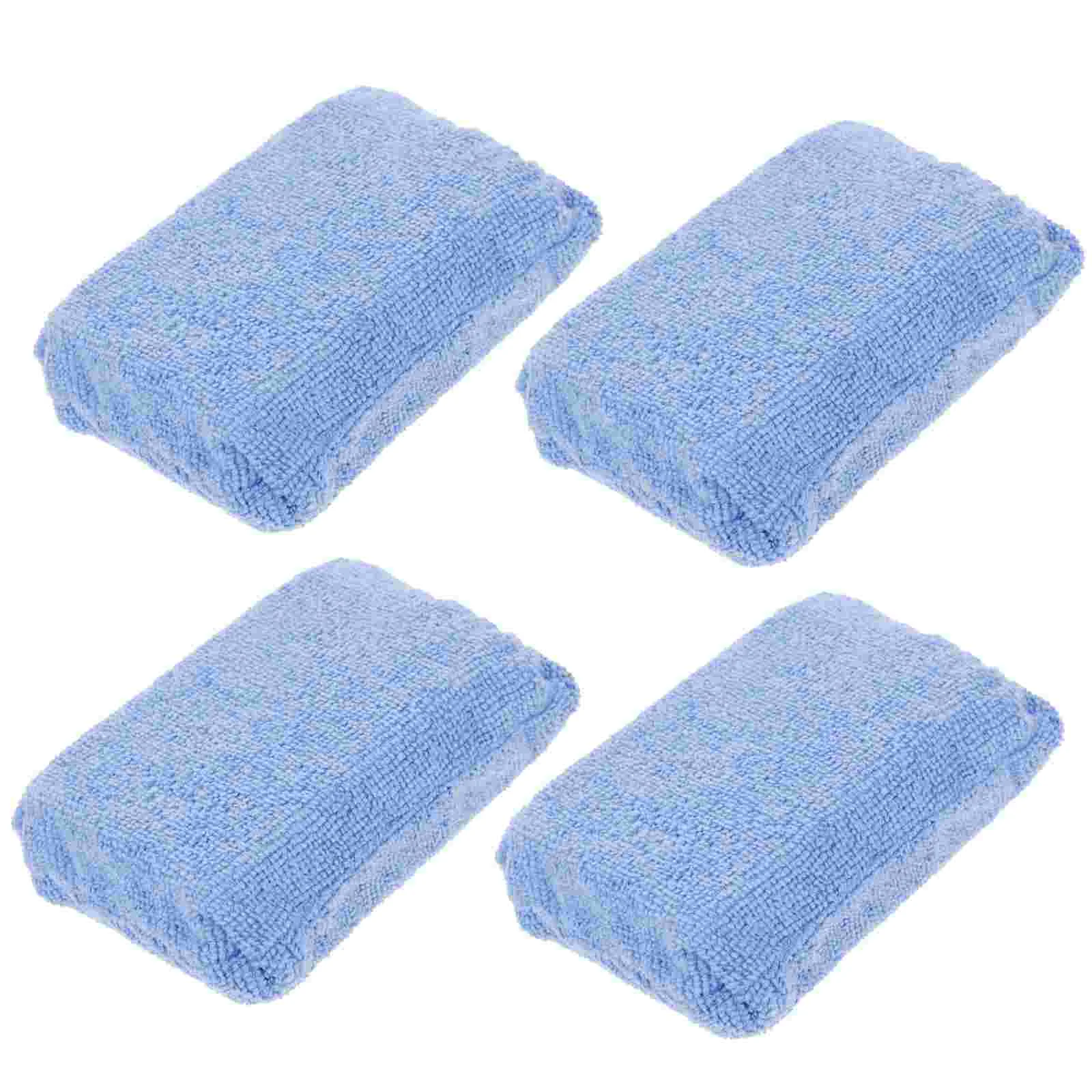 4 Pcs Sponge Polishing Car Cleaning Auto Wash Large 12X8cm Beauty Microfiber Blue Washing