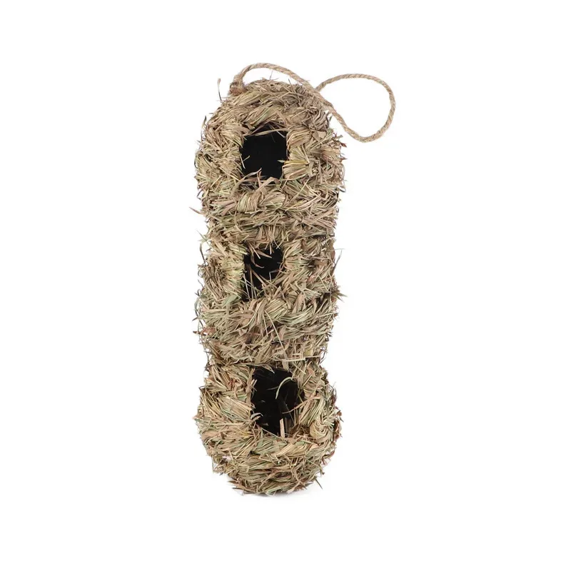 

Handmade Grass Weaving Bird Nest - Creative Budgie Birdhouse, Natural Wicker Cage for Songbirds (Eco-Friendly Material)