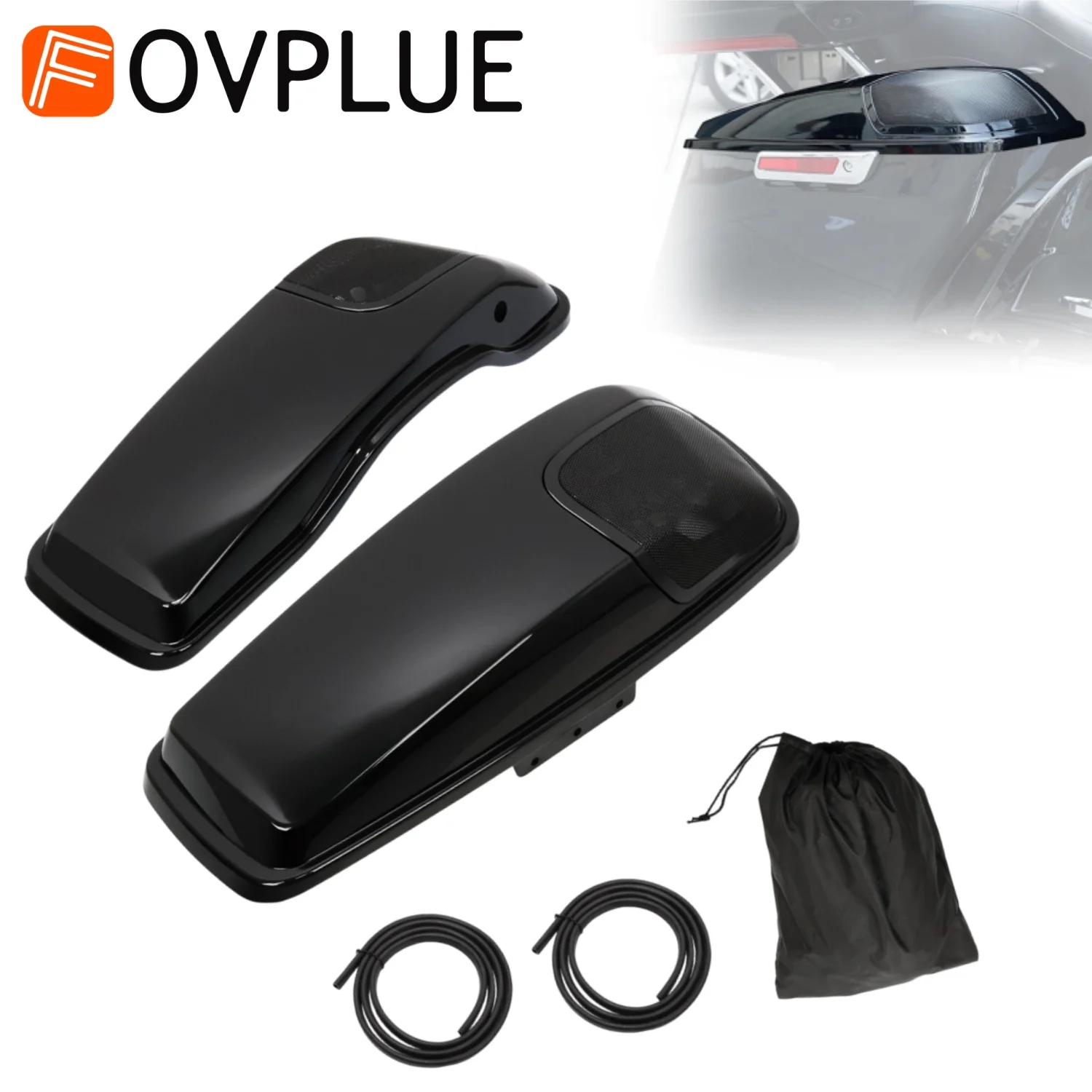 

Motorcycle Hard Saddlebag Lid 5"x 7" Speaker Cutout Cover For Harley Touring CVO Road Glide Road King Ultra Street Glide 2014-UP