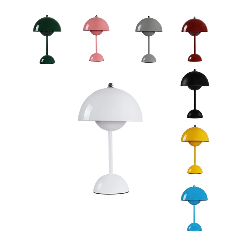 Lice-top interruptor de toque led candeeiro de mesa recarregável flor bud cogumelo design sala de estar decoração mesa noite suporte lâmpada