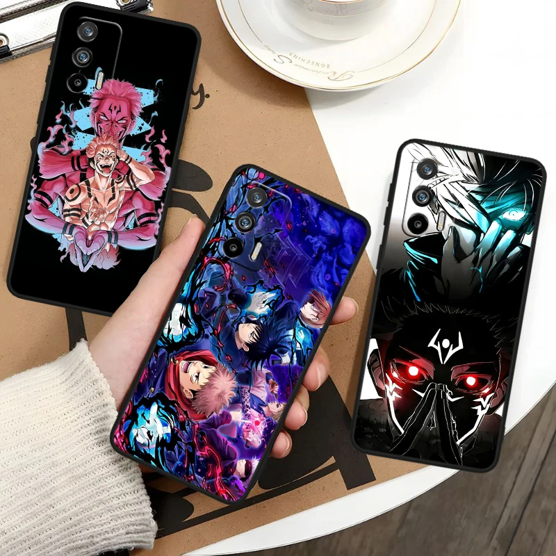 Anime Jujutsu Kaisen Cool For OPPO Realme GT3 2 C55 C33 C35 C30S C31 X3 X2 Q5i Q3S C21Y Pro Black Silicone Phone Case