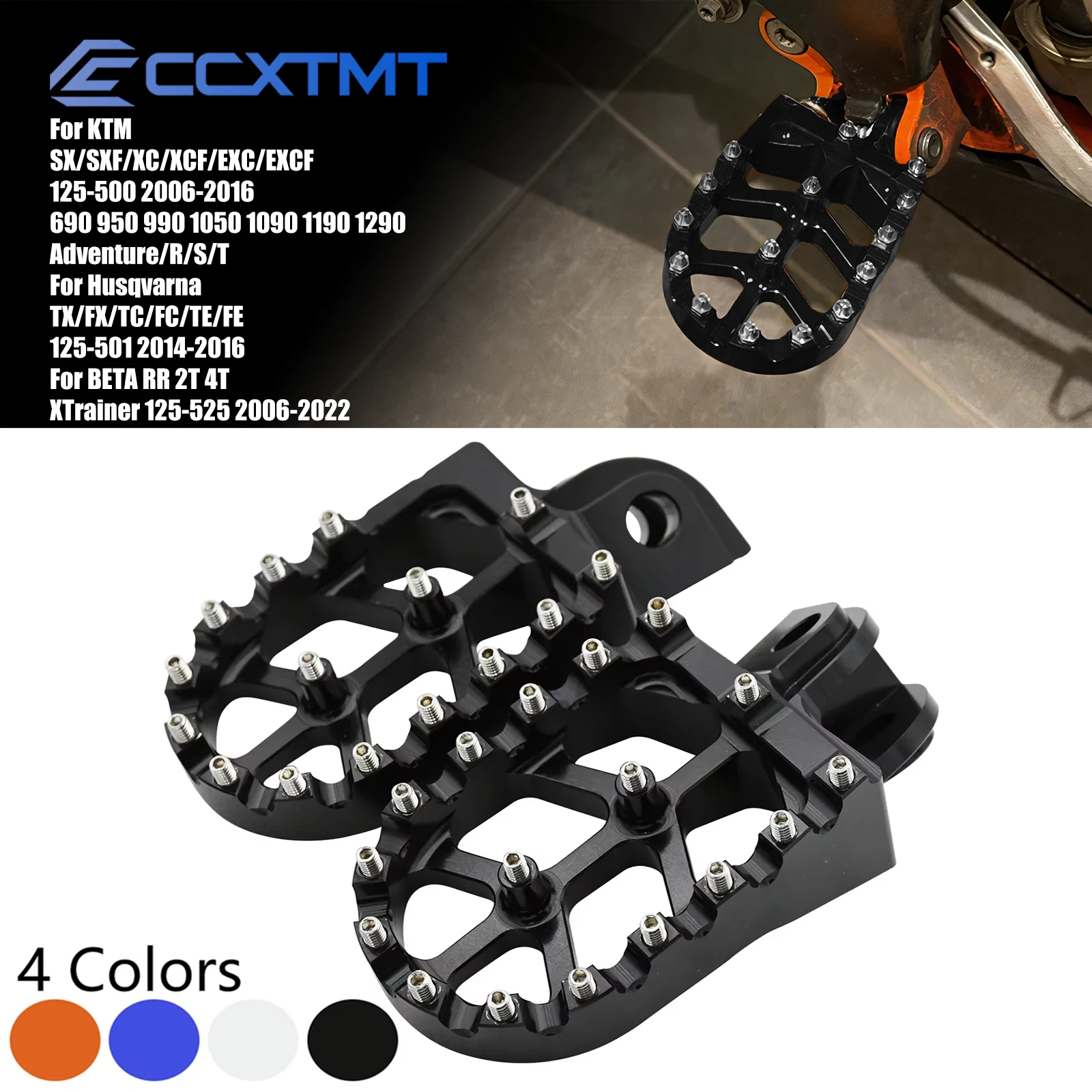 Image of CNC-Fußrasten Fußstützen Pedale für KTM SX SXF EXC EXCF XCF XCW XC 50-530 1998–2017 FREERIDE 250F 250R 350 2012–2018 Universal