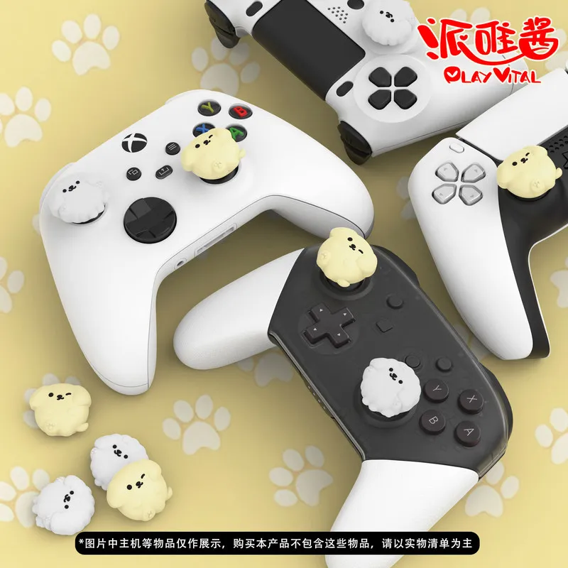 Playvital Cartoon Silicone Thumb Grip Caps Anti Slip For Switch Xbox Ps Controller Joycon Taiyaki Cat Pattern