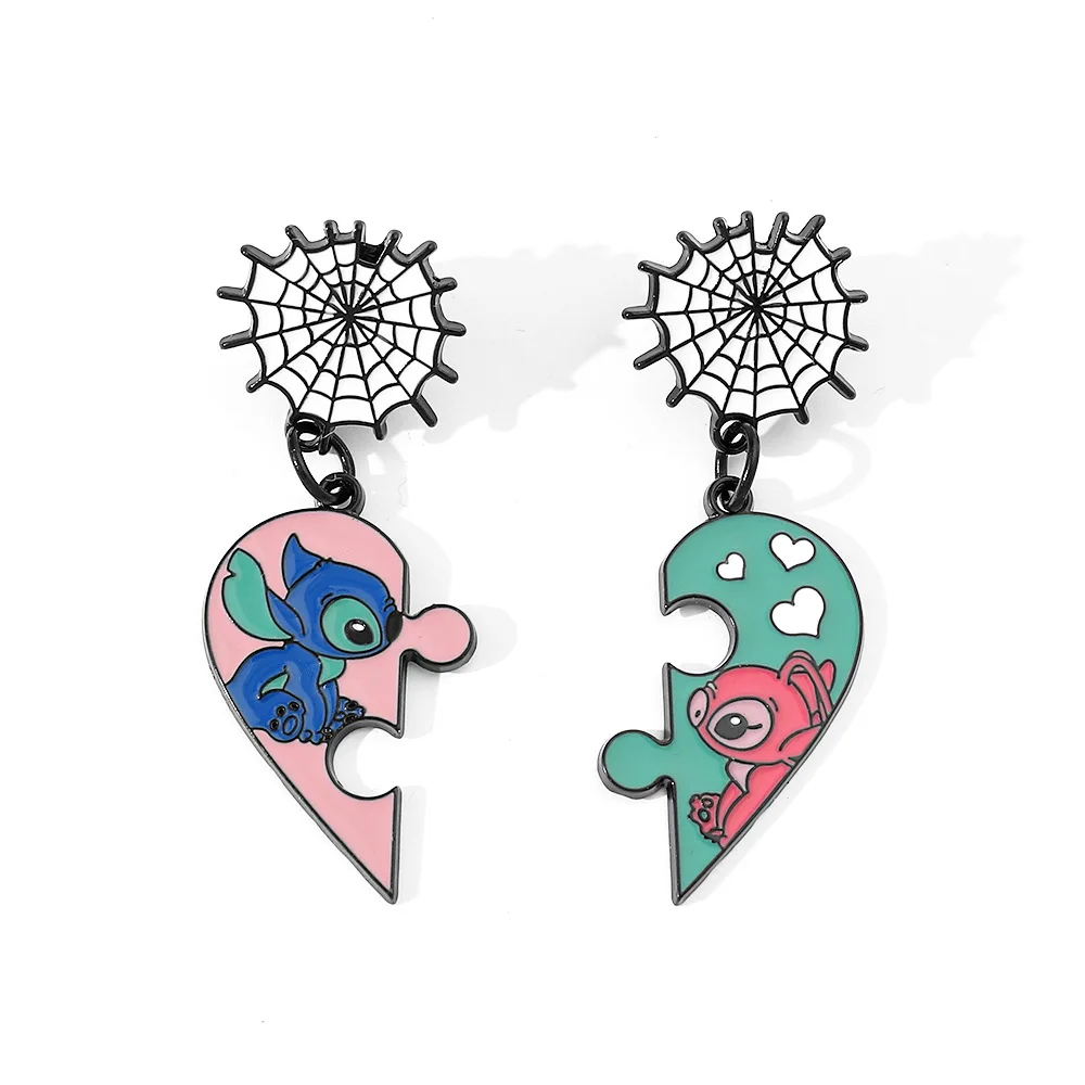 

Creative Cartoon Stitch Love Puzzle Enamel Brooch Pin Metal Badge Jewelry for Backpack Accessories Gift for Friends
