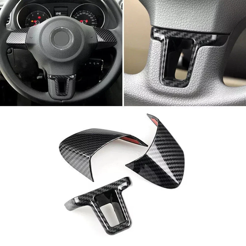 

Carbon Fiber Texture Panel Cover Steering Wheel Panel Cover Carbon Texture For Bora 2009 - 2012 For Golf 2009 - 2013 For Golf 6