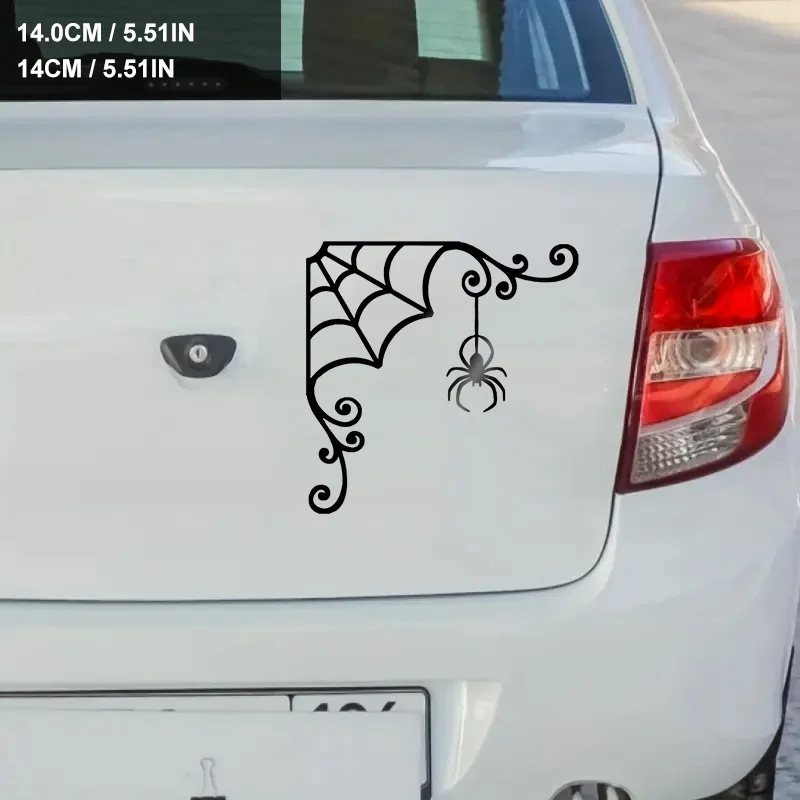 1pc Spider Web Corner Vinyl Sticker Halloween Decor Decal for Cars Trucks Laptops