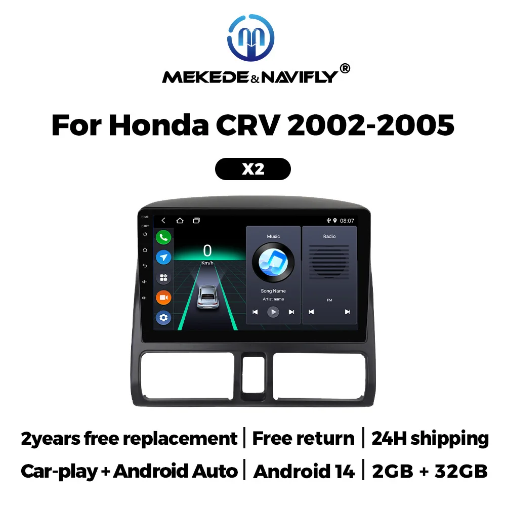 MEKEDE 9inch Car Intelligent System Multimedia Players For Honda CR-V CRV 2 2001-2006 Carplay AUTO GPS DSP FM Autoradio Stereo