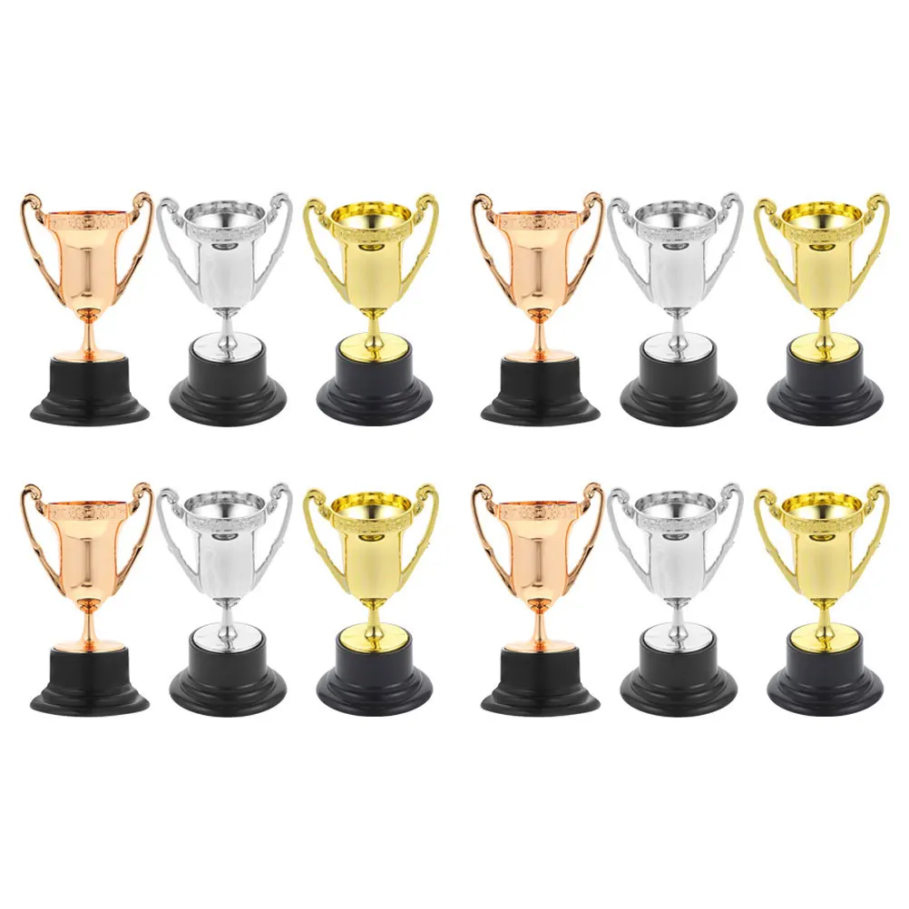

24 Pcs Mini Trophy Cups Plastic Gold Award Trophies Celebration Competition Kids Winner Decor Safe Lightweight School Sports