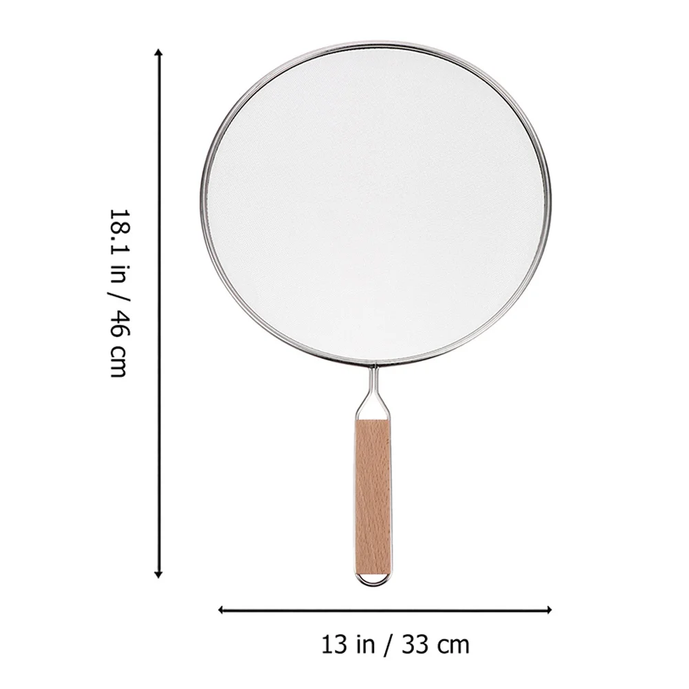 

2Pcs Pot Splatter Screen Fine Mesh Rust Proof Oil Guard Long Grip Handle Frying Pan Cover Kitchen Gadget Cooking Tool