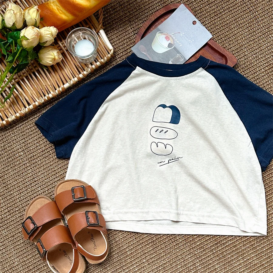 

Children's Clothing Summer T-shirt for A Boy Raglan Sleeve Letter Half Sleeve Top Short Sleeve Boys T-shirt Kids Clothes Boys