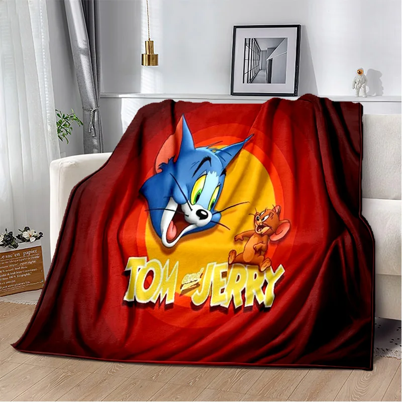 3D Mouse T-tom and Jerry HD Cartoon Blanket,Soft Throw Blanket for Home Bedroom Bed Sofa Picnic Travel Office Cover Blanket Kids