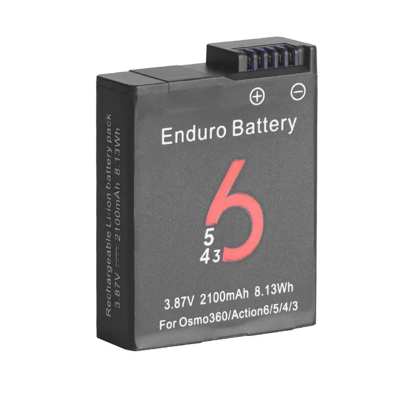 Camera Battery for DJI Action 6 Osmo 360/Action6/5/4/3 Action Sports Camera Batteries Charger Accessories Part 3.87V 2100mAh