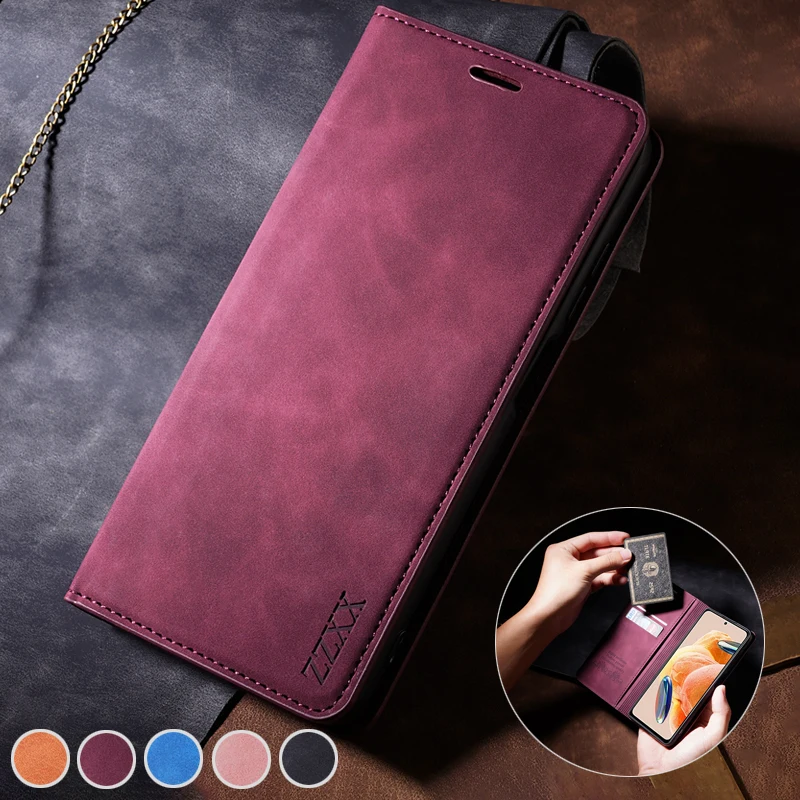 

Wallet Card Slot Magnetic Flip Leather Case For Xiaomi Redmi Note 11 Pro 4G 5G 10 10S 9S 8T 8Pro M4 Pro 5G X4 Pro 5G 11T 12T X5