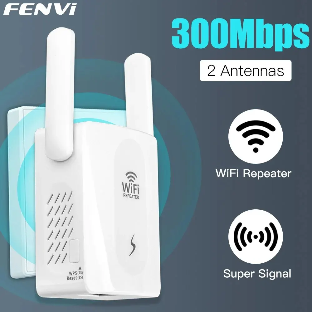 FENVI 300Mbps WiFi Repeater Extender Amplifier Wi-Fi Signal Network Booster 802.11N Long Range Wireless Access Point Repetidor