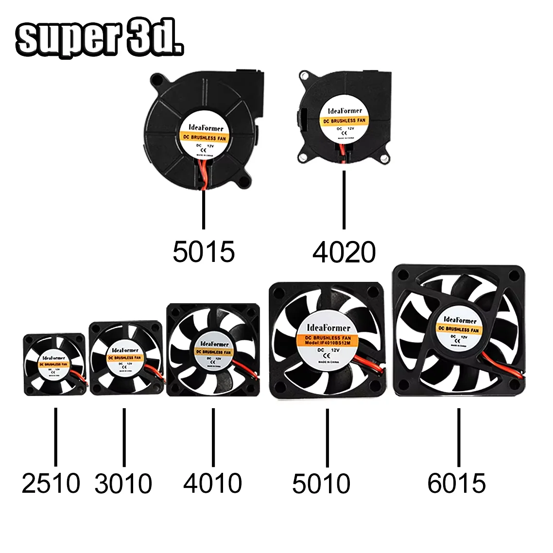 Cooling fan 3010 4010 5010 mm 2Pin Wire Cooler Wire DC 5V 12V 24V Multiple options 3D Printer Parts For Extruder DC Cooler