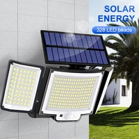 Solar Light Outdoor 328/348 LED Integrated Super Bright Motion Sensor Strong Power IP65 Waterproof 3 Working Modes Garden Wall 4