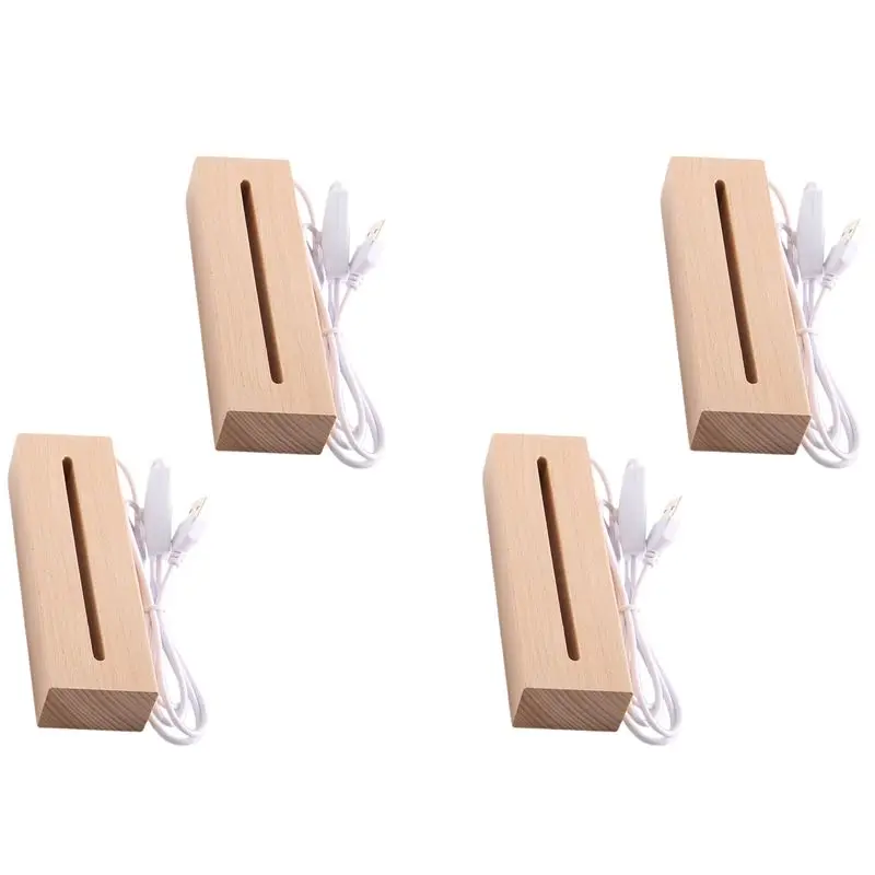 

Деревянная прямоугольная подставка для светильников ABJT, деревянная LED-подставка-пьедестал для акрила, хрусталя, ночников, изделий из смолы